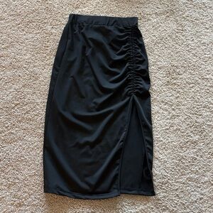 SHEIN Black Pencil Midi Skirt with slit